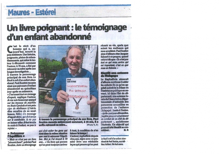 Aperçu du scan : Un livre poignant: le témoignage d'un enfant abandonné