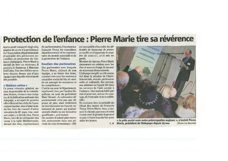 Aperçu du scan : Voeux 2017: Départ de Pierre MARIE