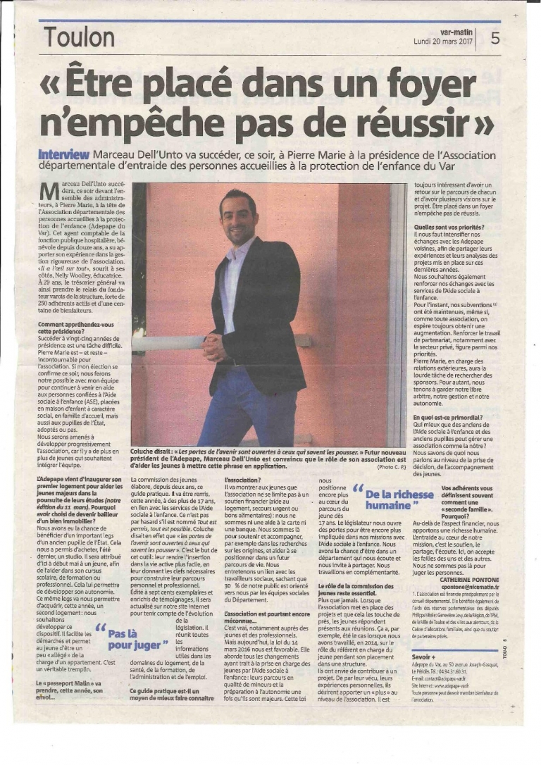Aperçu du scan : Marceau DELLUNTO Président de l'ADEPAPE