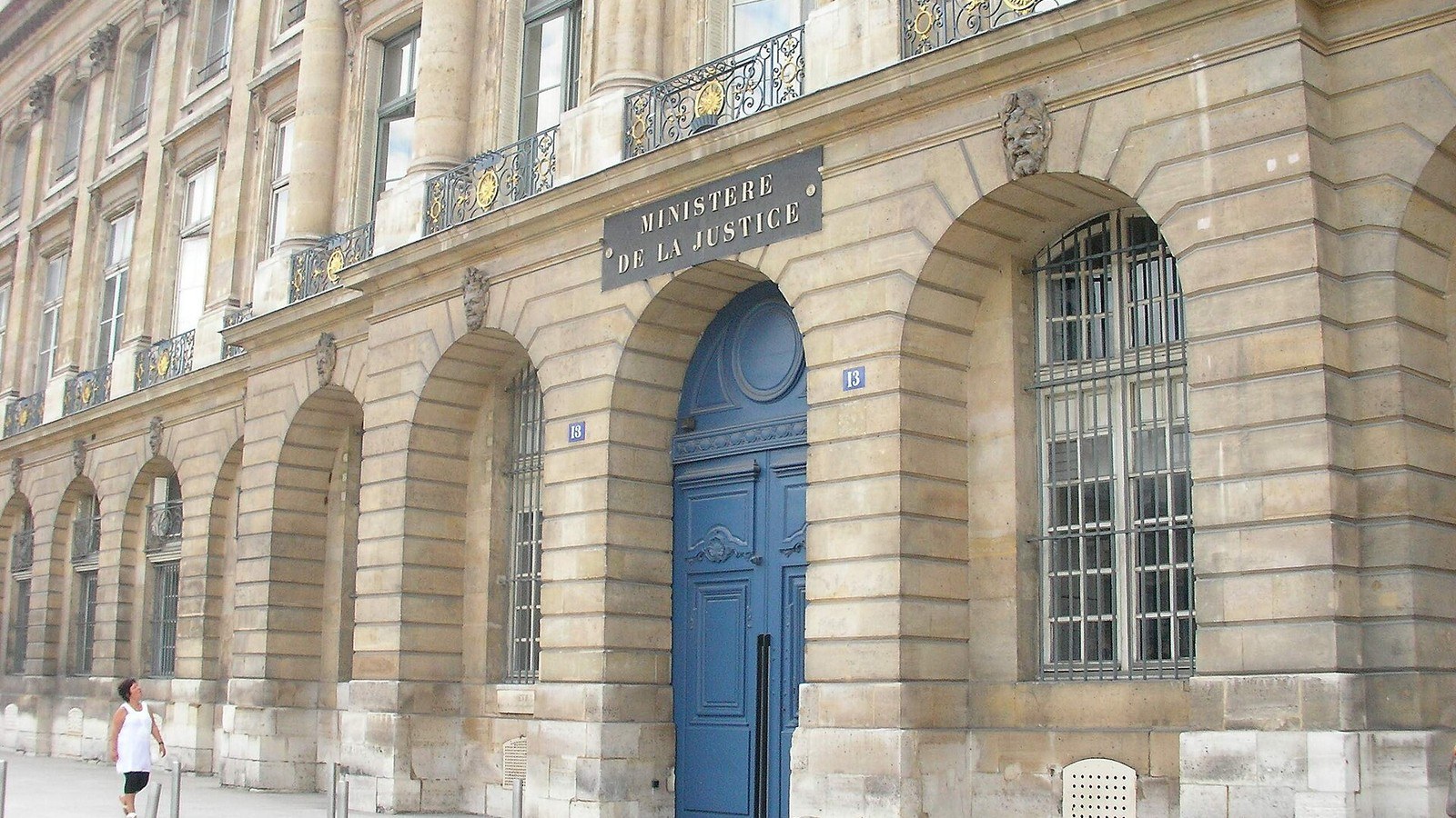 L’entrée du ministère de la Justice, à Paris.