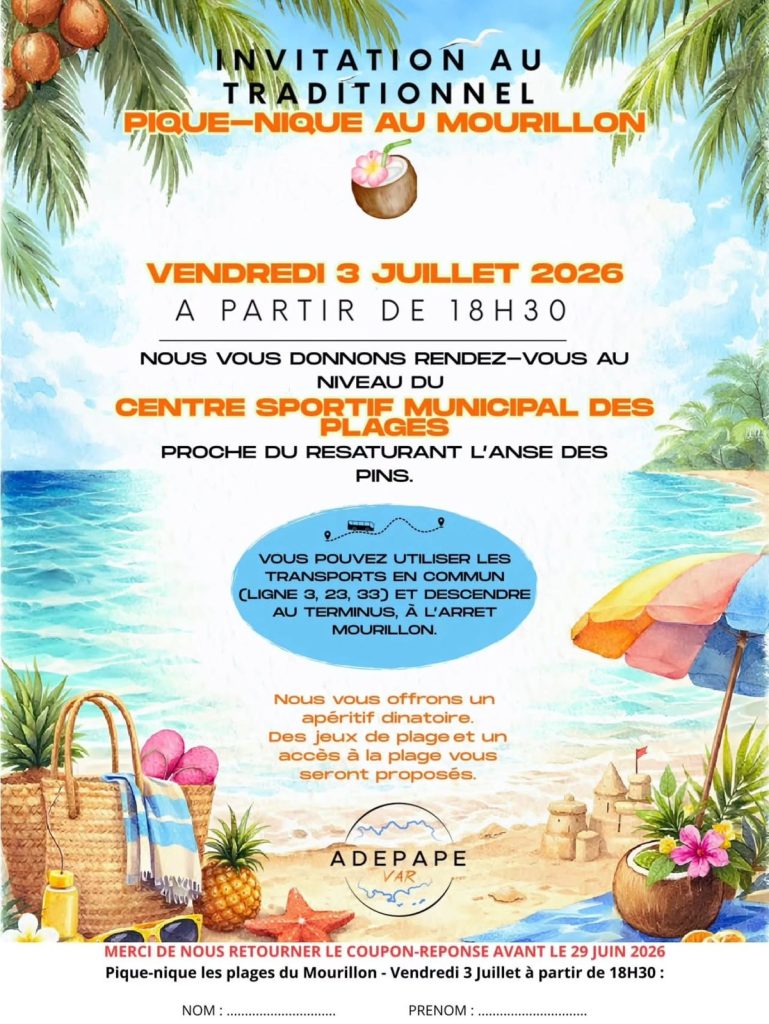 Invitation au pique-nique du Mourillon.