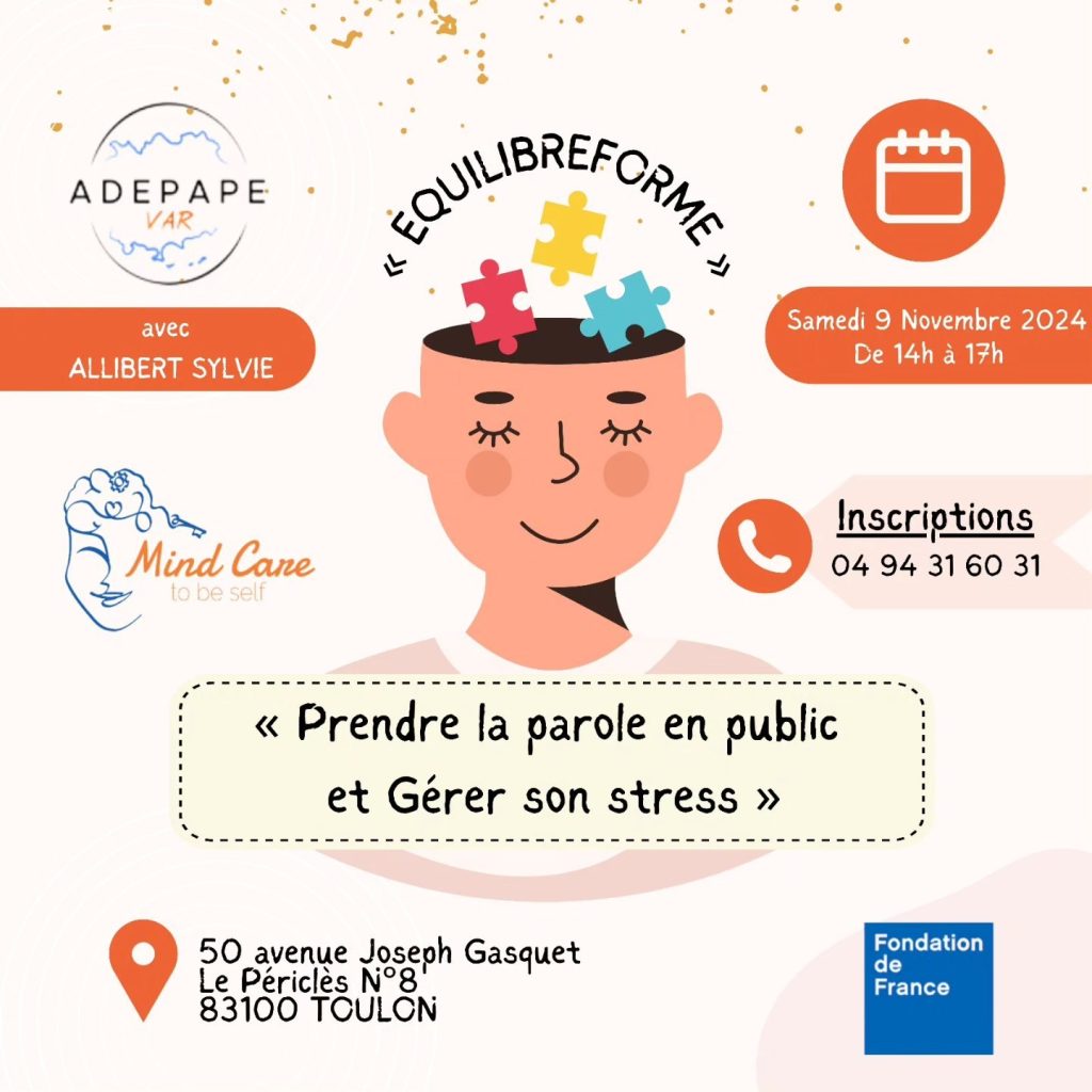 Atelier de prise de parole et gestion du stress.